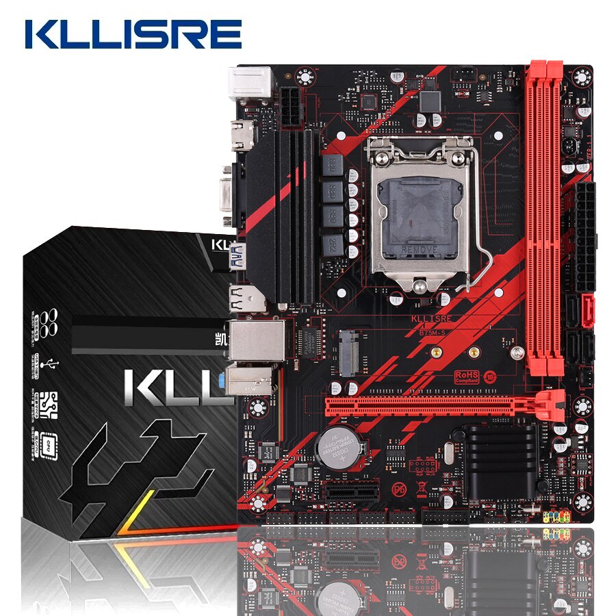 ☒♤Bộ bo mạch chủ Kllisre B75 với Intel Core I5 ​​3570 2x8GB = 16GB 1600MHz DDR3 Bộ nhớ máy tính để bàn USB3.0 SATA3