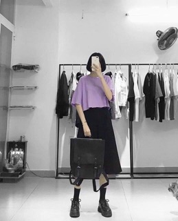 Croptop Trơn From Rộng - Mix đồ cực dễ