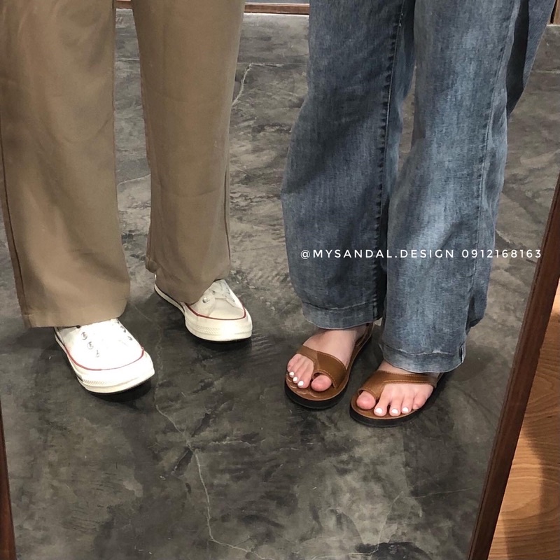 Giày Sandals xỏ ngón quai chéo quai cổ cao đơn giản style Hàn