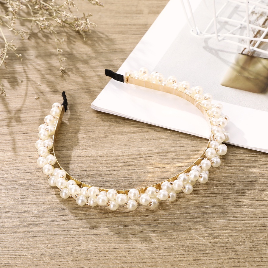 Băng Đô Cài Tóc Hình Vỏ Sò Bằng Hợp Kim Mỏng Đính Ngọc Trai Phong Cách Hàn Quốc Cho Nữ