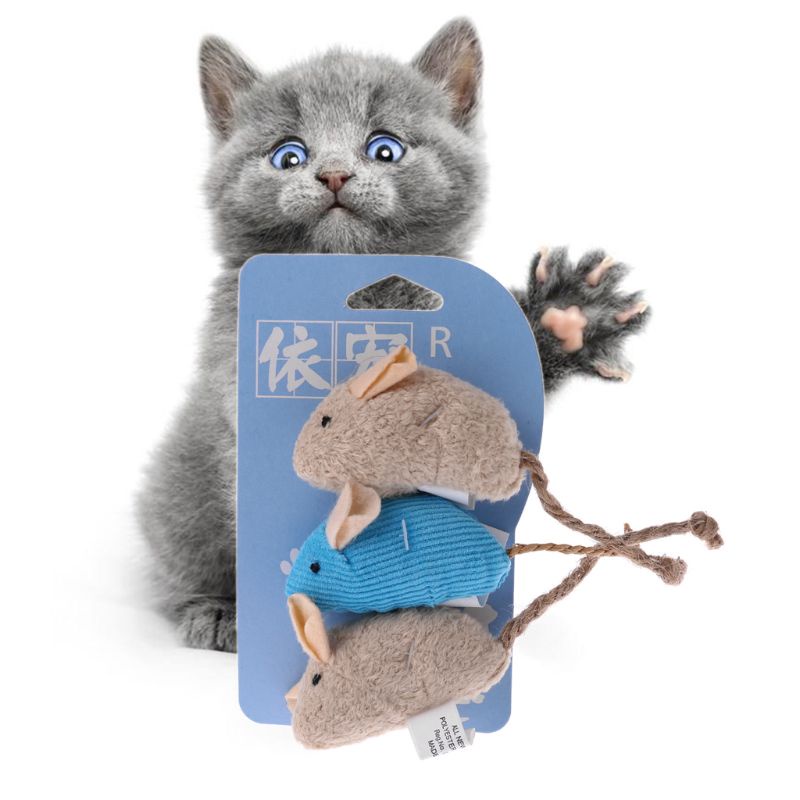 Set 3 chuột giả đồ chơi cho mèo