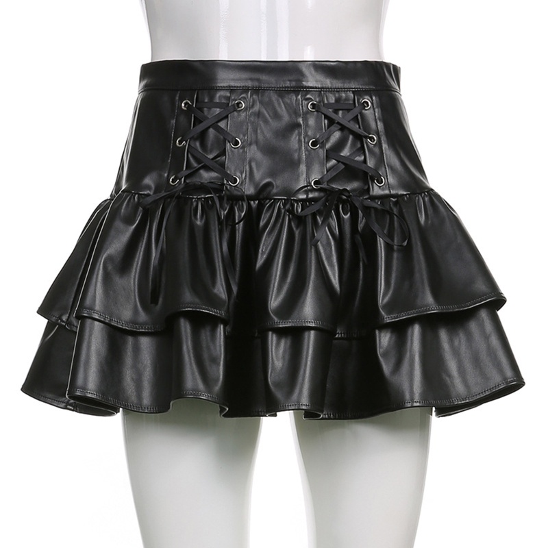 Chân váy da PU lưng cao thời trang dành cho nữ