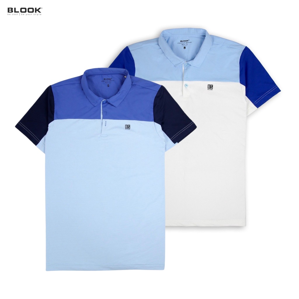 Áo Polo nam thể thao BLOOK có cổ BASIC vải cá sấu cotton, nam tính, năng động mã 35569