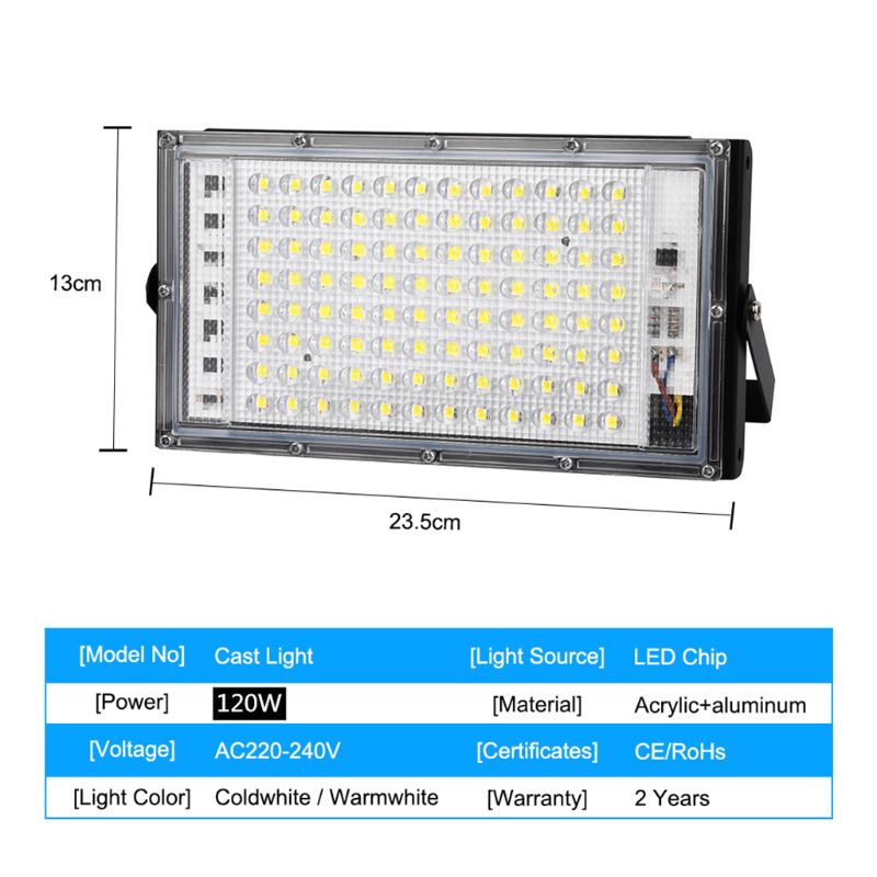 Bóng Đèn Led Gắn Tường 100W IP65 Chống Nước Sử Dụng Năng Lượng Cao