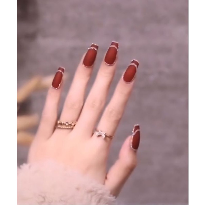 Nailbox tết, màu đỏ form inbox