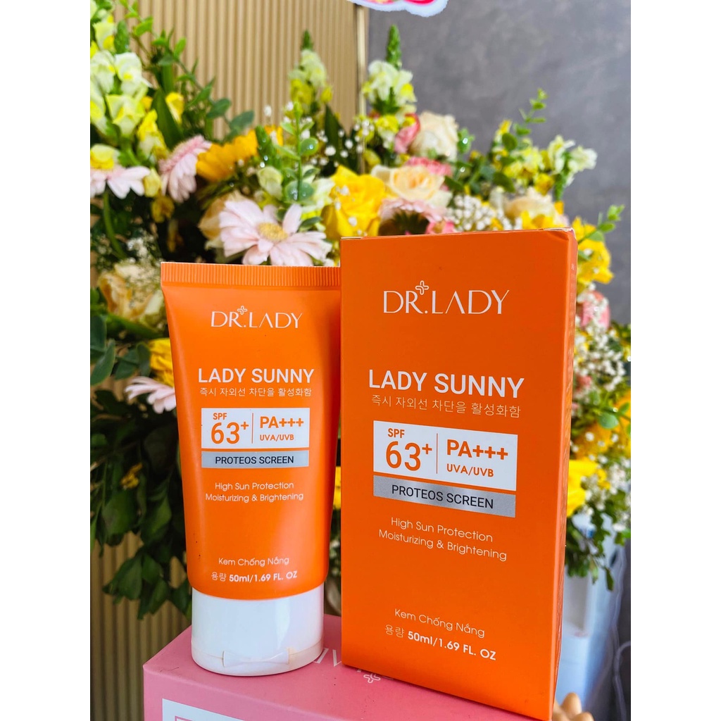 Kem chống nắng bảo vệ da, không bết dính, bật tông da nhẹ, chống nắng sunny Dr.Lady SPF 63+/PA +++, 50g