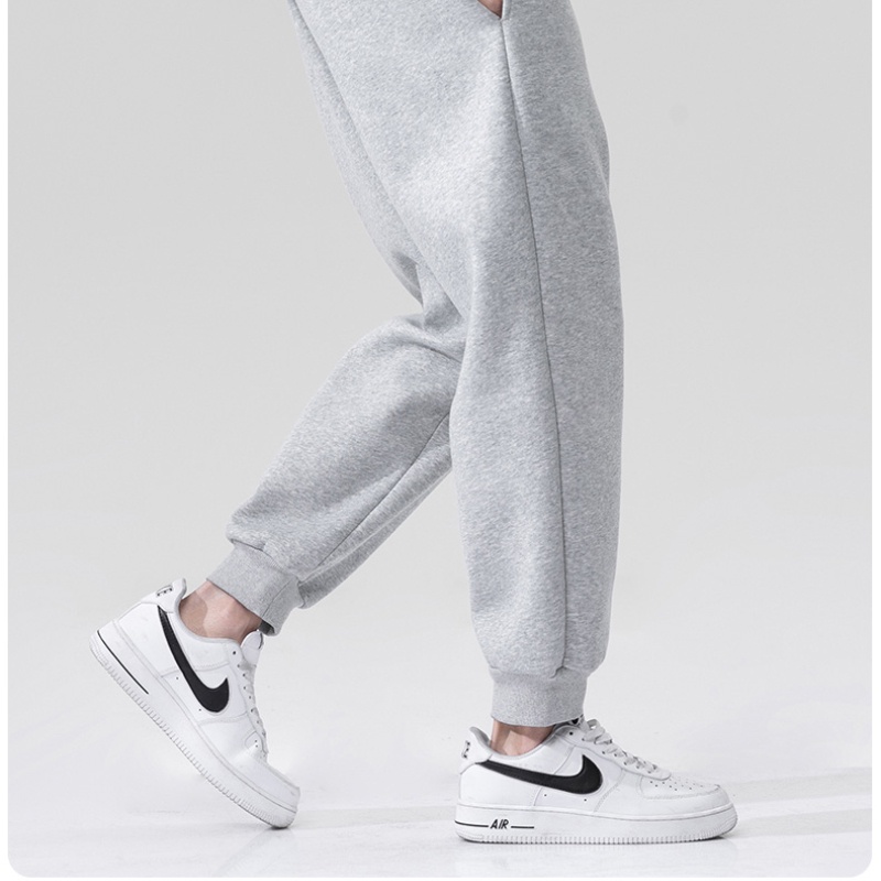 Quần ống rộng lót nhung dày màu sắc đơn giản thoải mái thời trang mùa đông size M-5XL cho nam