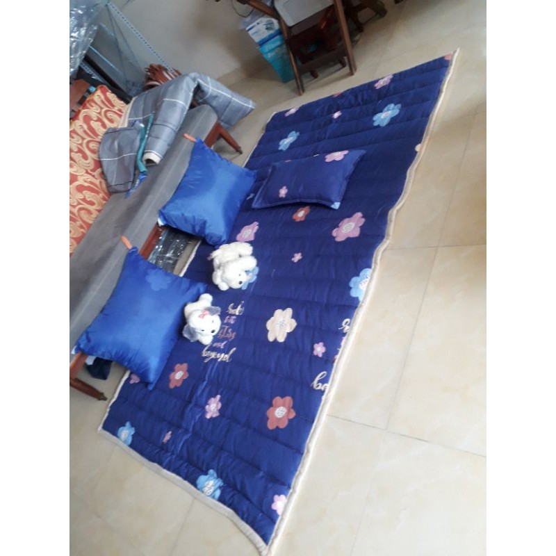 Topper Mỏng_Nệm Vải Chần Bông Dạng Chiếu_ Trải Nệm, Trải Sàn, Mang đi Du Lịch  Đa Năng