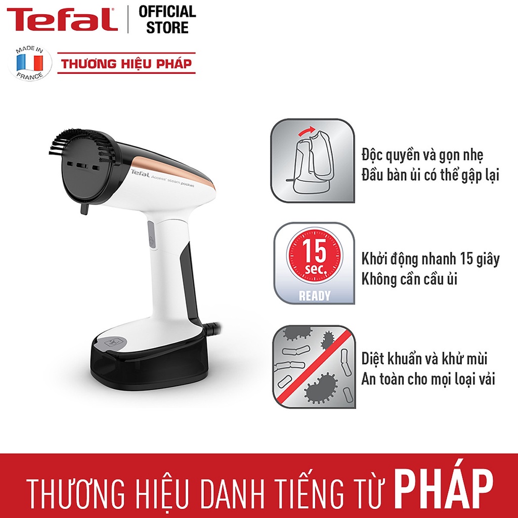 Bàn Ủi Hơi Nước Cầm Tay Tefal DT3030E0 1300W - Hàng Chính Hãng (Bảo Hành Toàn Quốc 24 Tháng)