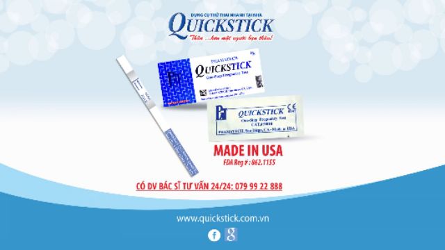 Combo 3 que thử thai QuickStick chính hãng : sản xuất tại Mỹ
