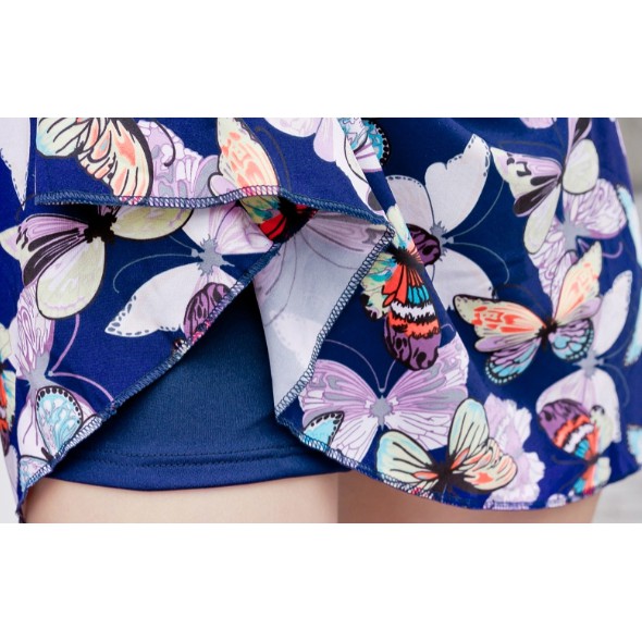 Áo bơi liền mảnh dáng váy nữ tính họa tiết bướm xanh | BigBuy360 - bigbuy360.vn