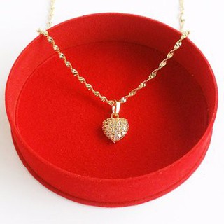 (Quá đẹp) Vòng cổ nữ mặt trái tim đính đá mạ vàng.Vòng cổ,dây chuyền nữ đẹp,giá rẻ VC32
