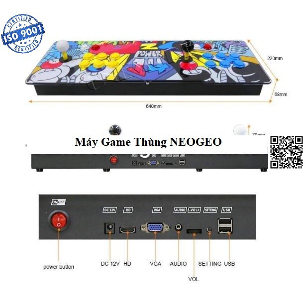 1690 Máy game thùng đôi tích hợp sẵn trò chơi NEOGEO thùng thẻ MAME Arcade