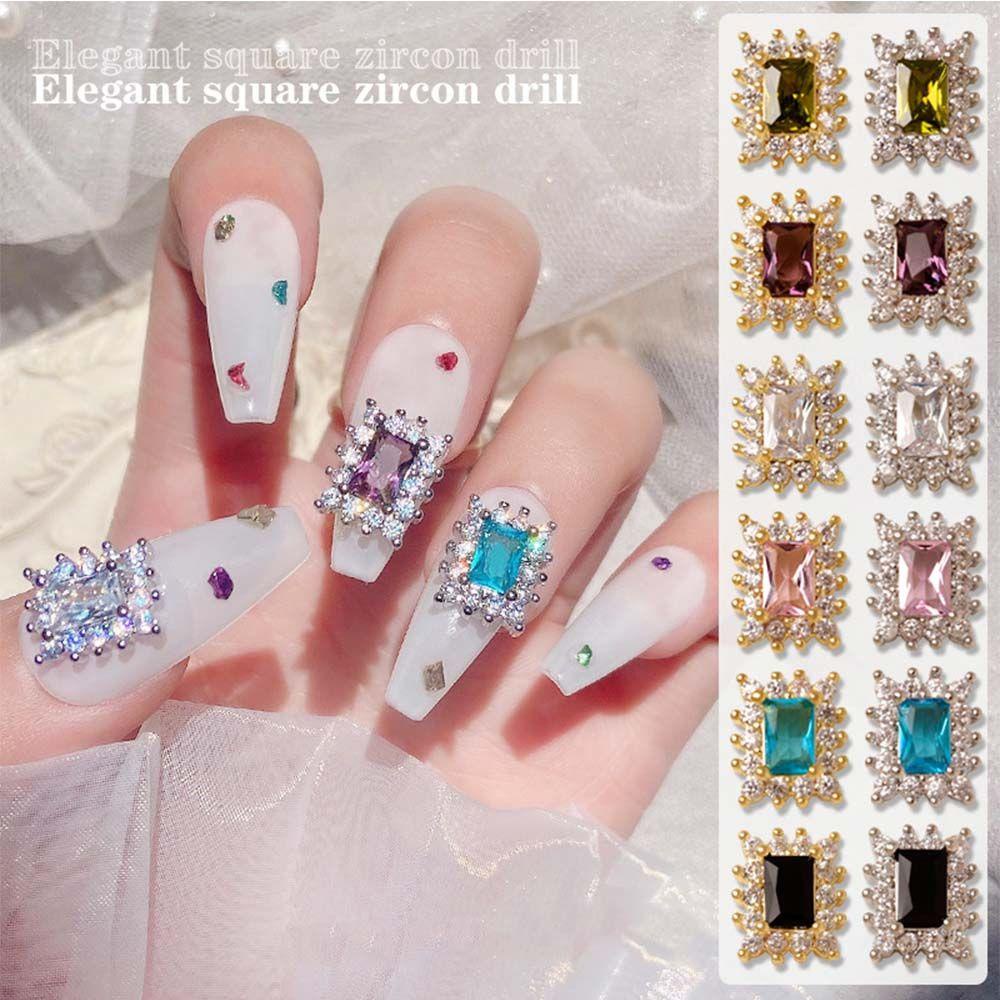 Phụ Kiện Trang Trí Móng Tay Hình Chữ Nhật Xinh Xắn|Hạt Charm 3D Lấp Lánh Tự Trang Trí Móng Tay|Phụ Kiện Trang Trí Móng Tay Xinh Xắn|Phụ Kiện Trang Trí Móng Tay Xinh Xắn