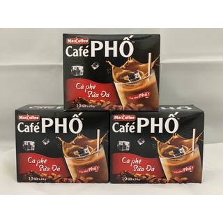 Cà phê sữa MacCoffee Cafe Phố hộp 10 gói (hộp 240g)
