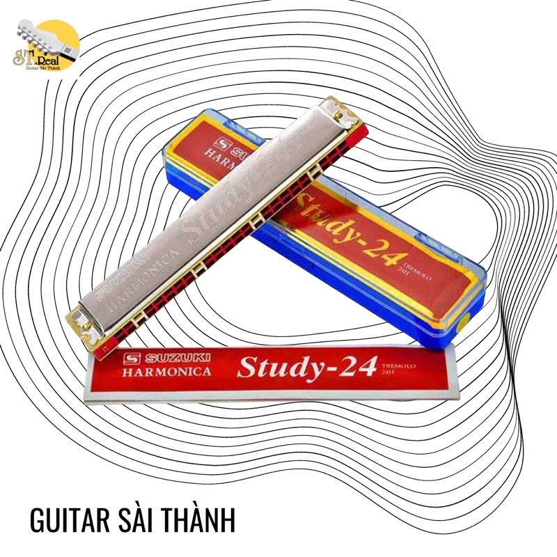 Kèn Harmonica ST.Real Guitar Sài Thành mã KH12 phụ kiện tặng kèm: hộp nhựa và khăn lau