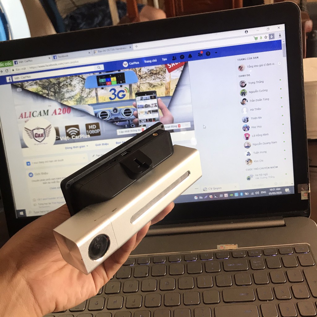 Cam hành Trình T4 Promax - Quay 2 mắt trước sau Full Hd - Giam sát xe từ xa.