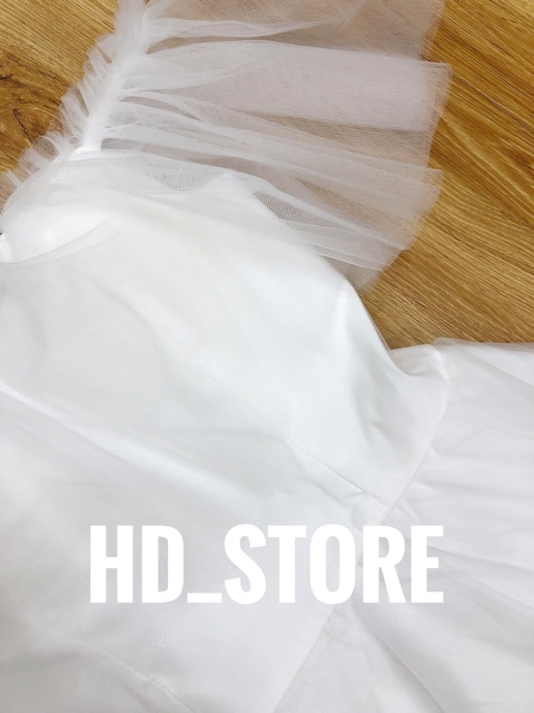 V42 VÁY TRẮNG THIẾT KẾ DỰ TIỆC, DẠ HỘI KỶ YẾU PROM, ĐẦM CÔNG CHÚA TRỄ VAI