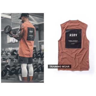 Áo tập gym tanktop ASRV - Logo in lưng