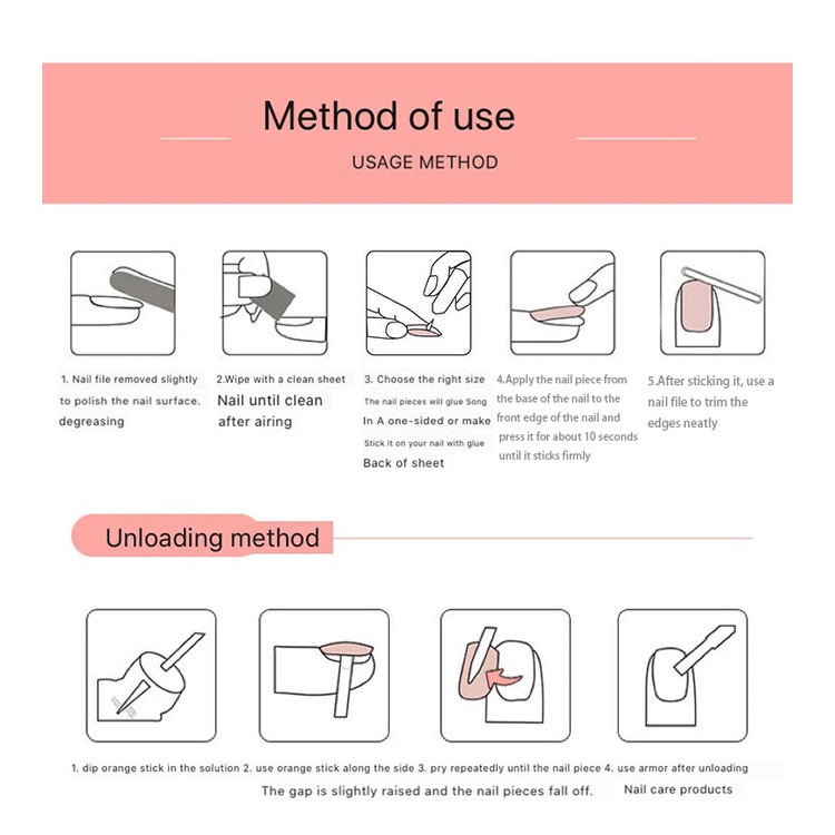 Fake nails/24pcs/box/complete fashion fake nails/wearable fake nail stickers/waterproof durable nail art stickers/multifunctional light manicure/manicure/accessories fashion accessories/nail accessories