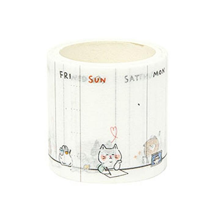 Băng Keo Dán Trang Trí ARTBOX Hàn Quốc 40mm In Hình Thứ Ngày Trong Tuần Và Chú Mèo Xinh Xắn