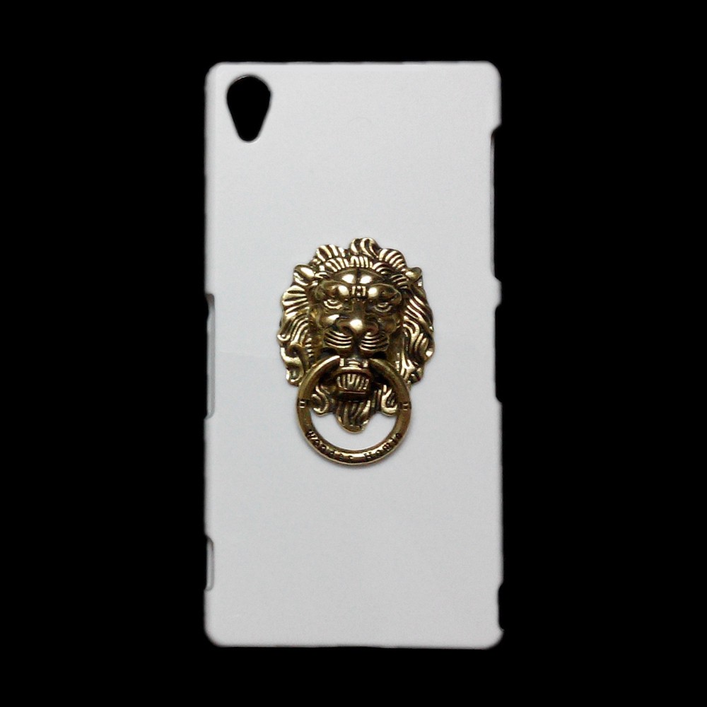 For Sony Xperia L1 L2 C3 C4 C5 C6 T2 T3 A2 M4 Aqua M5 Z L36H Z1 Z2 Z3 Compact Z4 Z5 Premium Bronze Lion Head Finger Ring Stand Holder Back Hard Case Cover