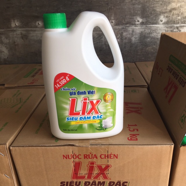 Nước rửa Chén Lix Trà xanh 1,5kg