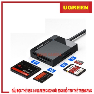 Đầu đọc thẻ nhớ sd-tf-cf-ms ugreen 30229 chuẩn usb 3.0 cao cấp - hapustor