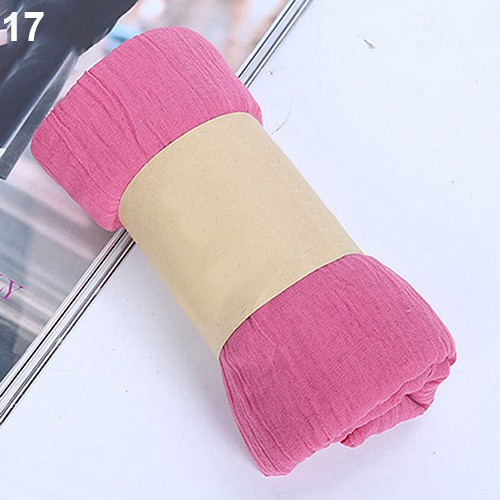 Khăn choàng cotton linen dáng dài thời trang đơn sắc