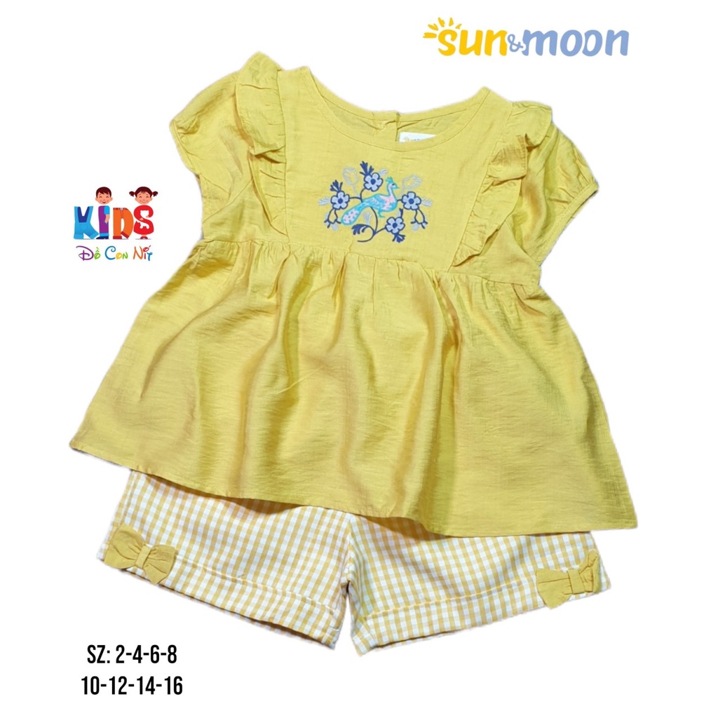 Bộ tơ thiết kế thêu hoa cho bé gái - Đồ bộ trẻ em