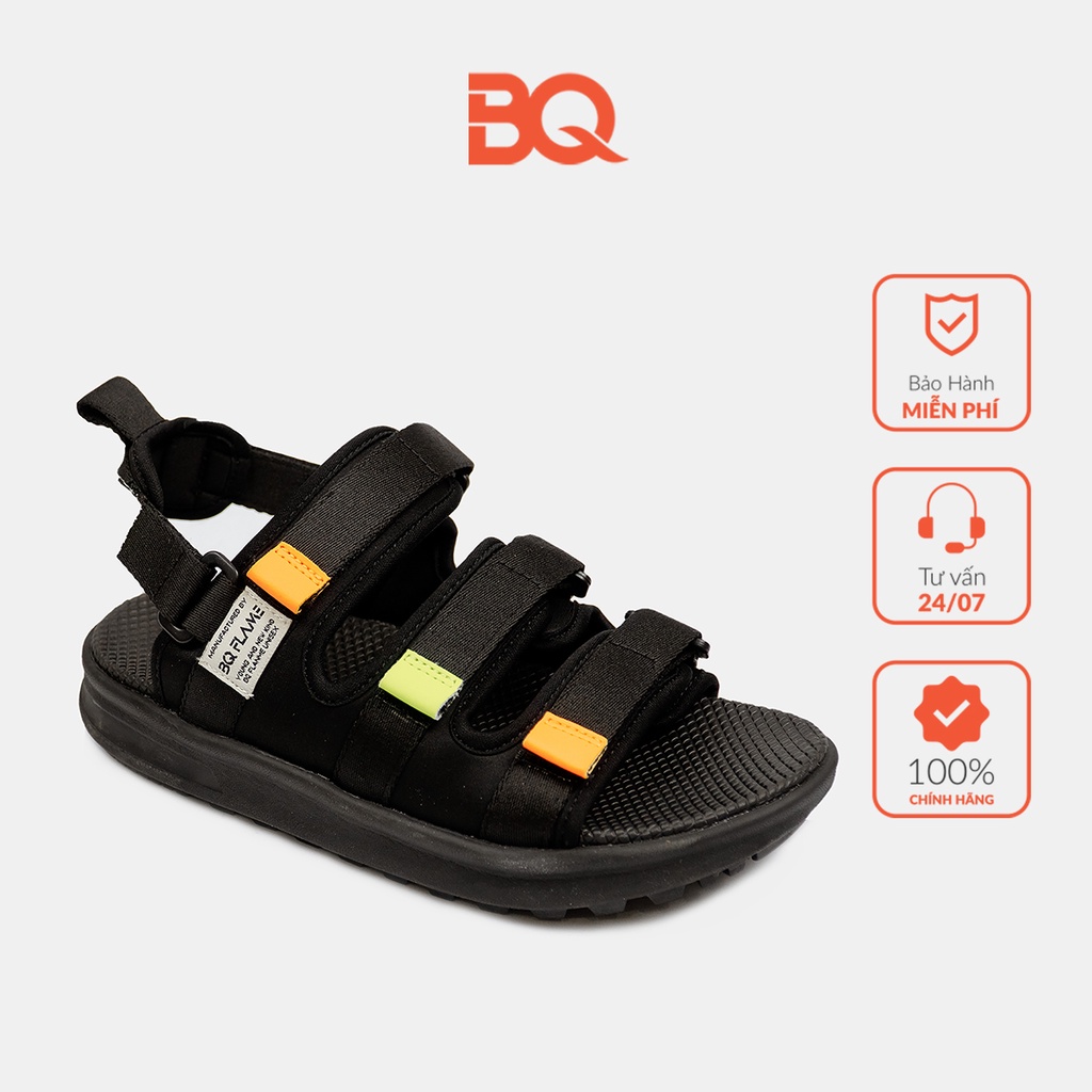 Giày sandal đi học đế bằng 3 quai ngang SD BQ028