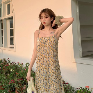 Váy hai dây hoa nhí dáng suông siêu xinh ( SẴN)