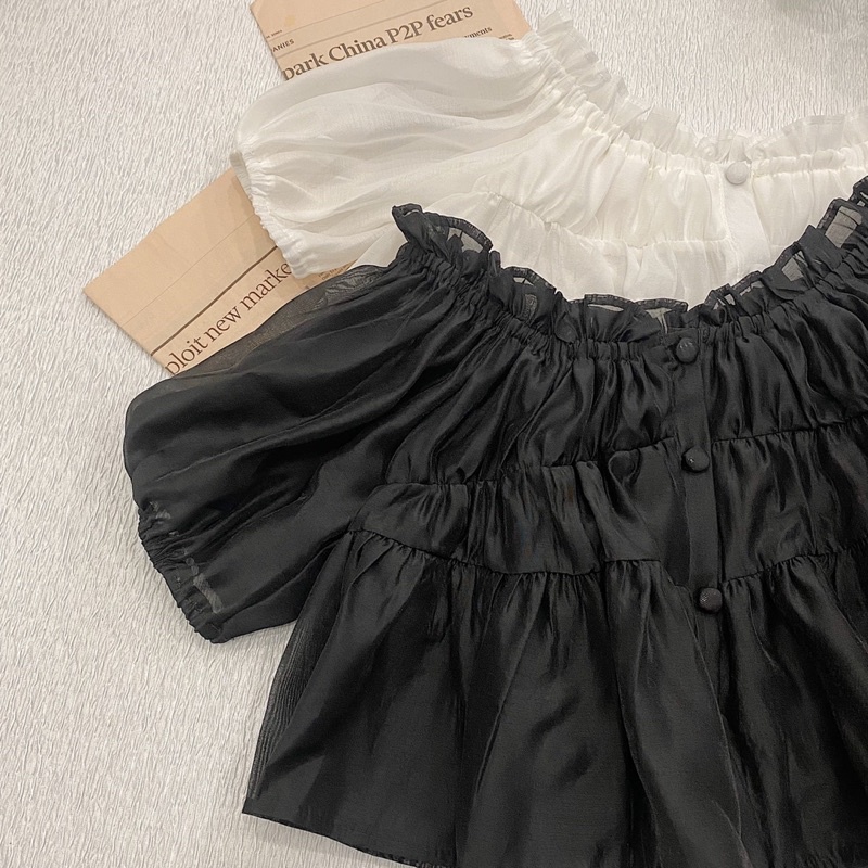 ÁO babydoll nhúng chun (mặc được 2 kiểu) - 22.Lystore
