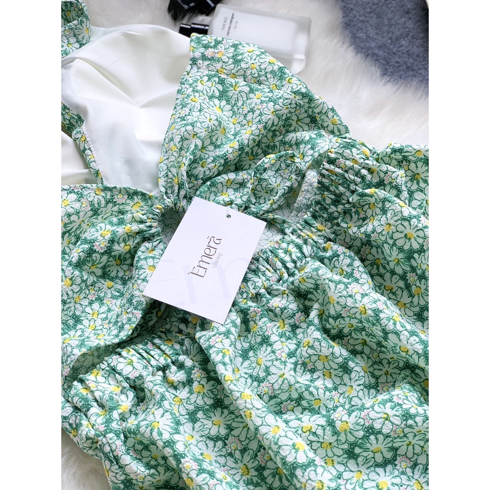 Váy Flora hoa nhí xanh lá - Dịu mát xinh tươi