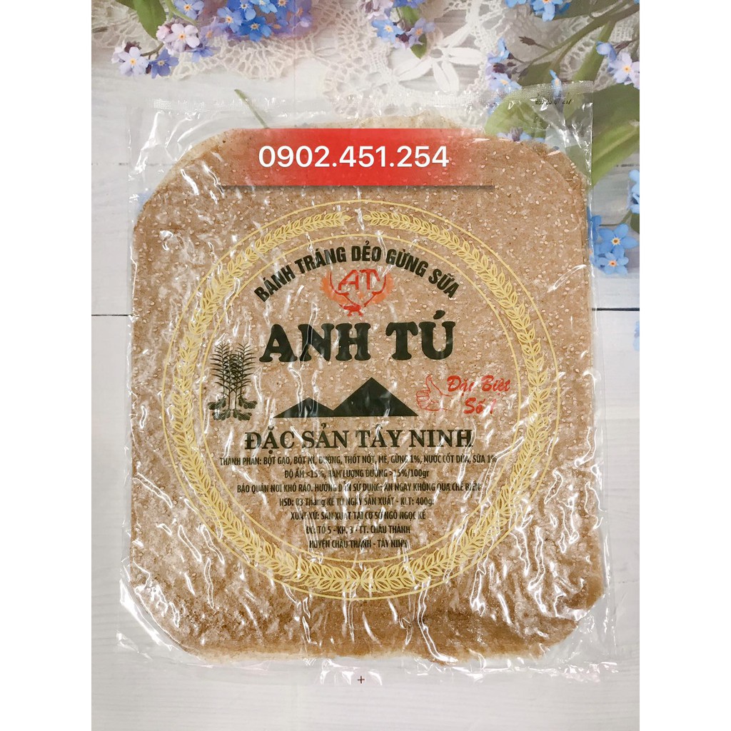 Quận 10 - 1 Xấp 400g Bánh Tráng Dẻo Gừng Sữa Anh Tú Chữ Xanh