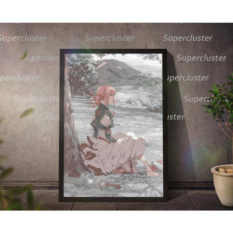 Tranh Vải Bạt Treo Tường In Hình Nhân Vật Anime Violet Evergarden Trang Trí Nhà Cửa