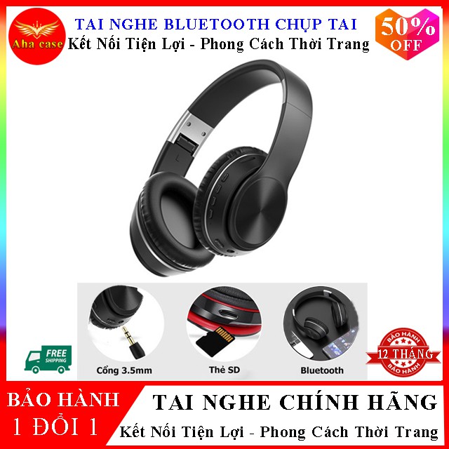 [Free Ship + Chính Hãng] Tai nghe Bluetooth chụp tai Sendem K33 không dây thời trang, Có Khe Cắm thẻ Nhớ, có thể gập lại