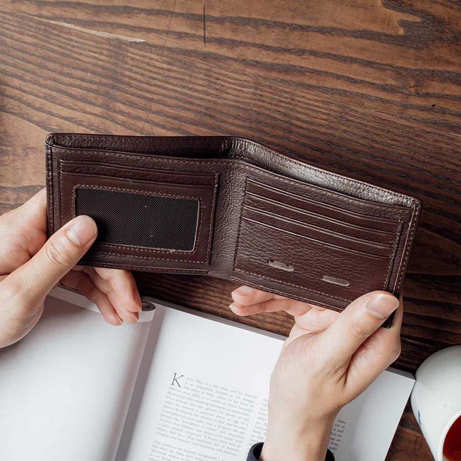 Ví Da Bò Nam LAFORCE Dáng Ngang VLAN-22N Tặng Đón Gót TIện Lợi