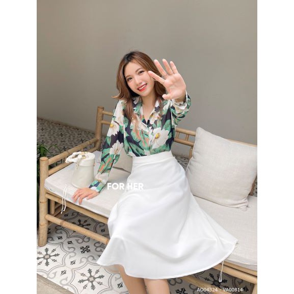 Áo sơ mi nữ tay dài hoa AO0432