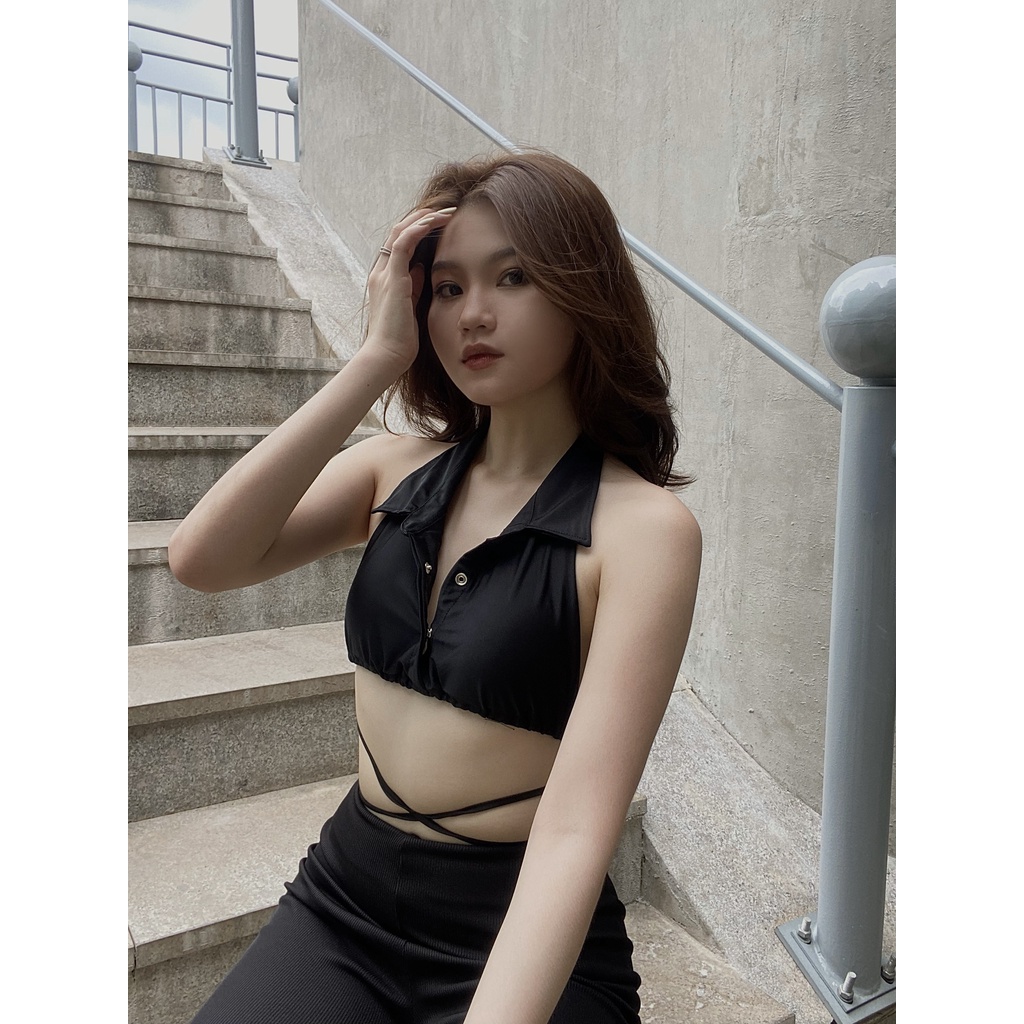 Set bộ áo cổ lọ chéo quấn bụng  (Kisty, Henty)