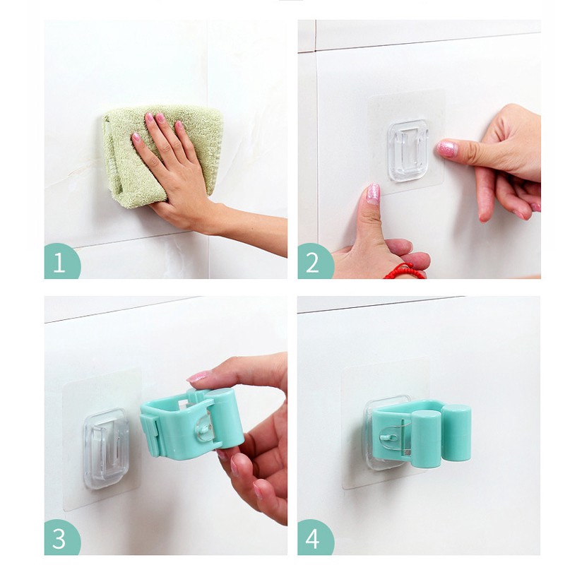 Móc gắn tường giữ cây lau nhà đa năng tiện dụng