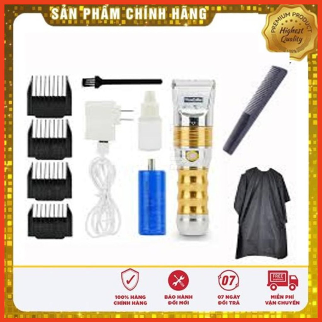 Tông đơ cắt tóc chuyên nghiệp HUAERBO B60 tặng áo choàng và lược cắt tóc - Tông đơ cắt tóc pin trâu