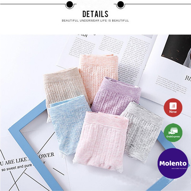 [NHAP MA MOLEKM77 GIAM GIA 50% TOI DA 5K CHO DON 500K] Quần lót cotton nữ Muji quần xì nữ chiếc mềm mại, thấm hút