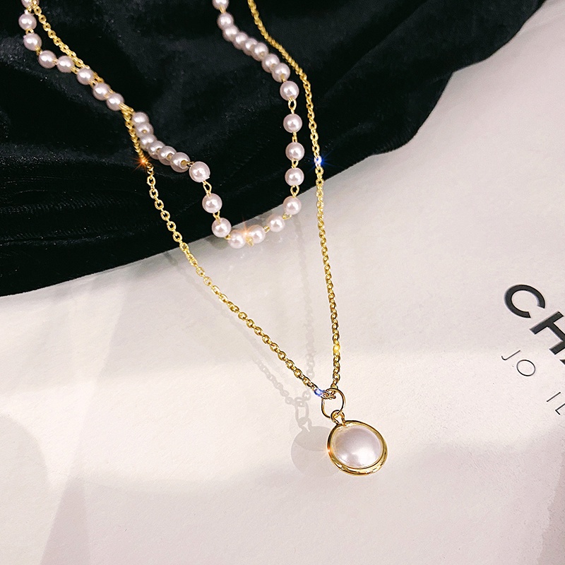 Vòng cổ hợp kim đính ngọc trai dễ thương thời trang dành cho nữ