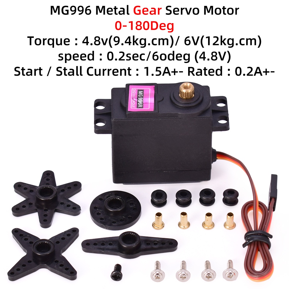 Bộ Động Cơ Servo Mg995 MG996r SG90 9g MG90s Bằng Nhựa Kim Loại Và Nhựa 180 Độ Cho Máy Bay Điều Khiển Từ Xa