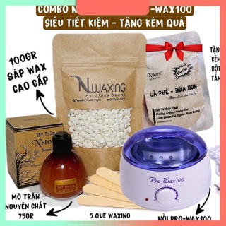 Combo nồi nấu sáp wax lông mỡ trăn siêu tiết kiệm