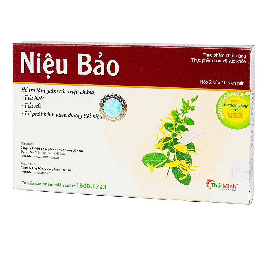 Niệu Bảo – Hỗ trợ giảm tiểu buốt, tiểu rắt, giúp thanh nhiệt, lợi tiểu (20 Viên)
