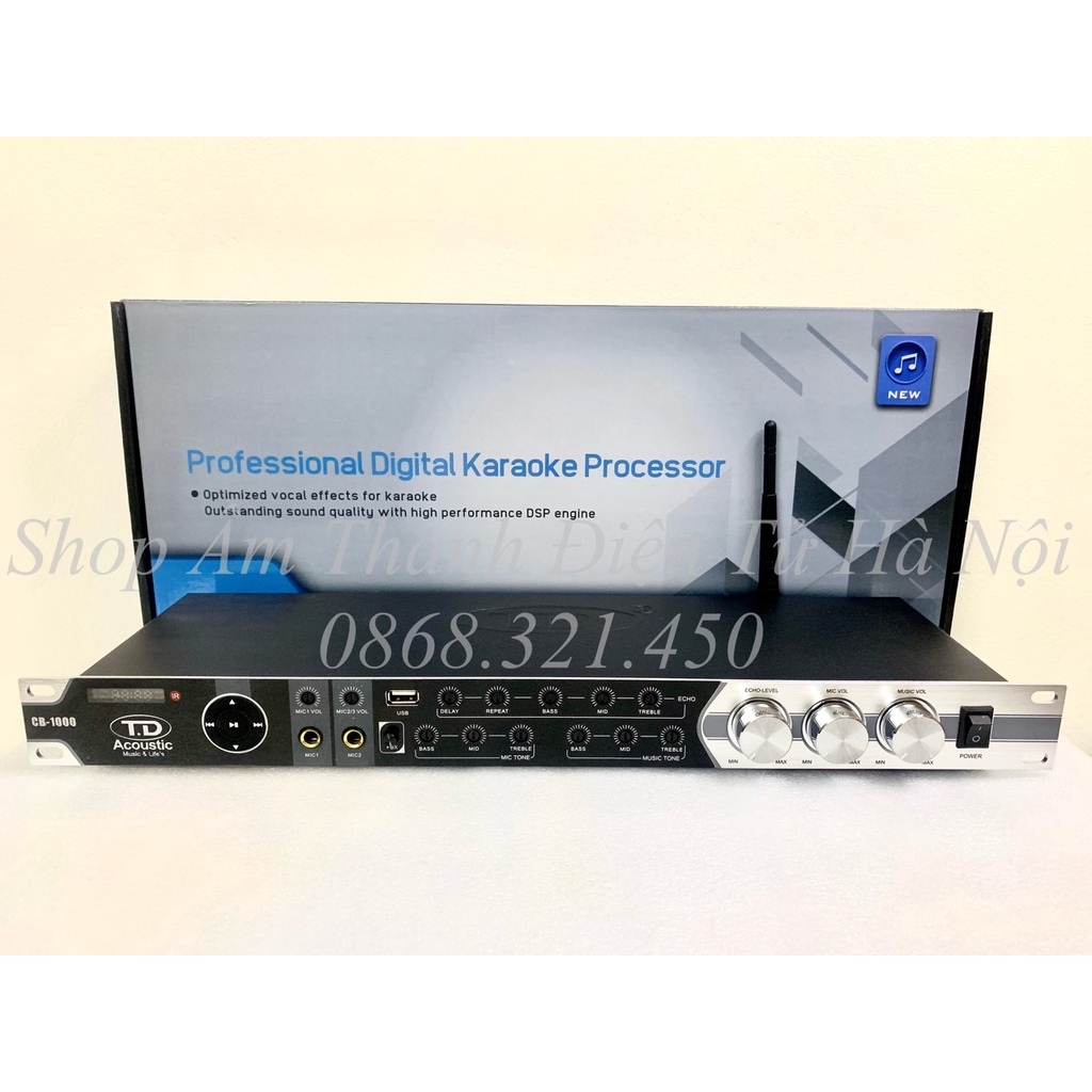 Vang Lai Số TD CB 1000 Có Điều Khiển(Kèm Dây Canon):Kết Nối Bluetooth, Usb, Otical, AV.