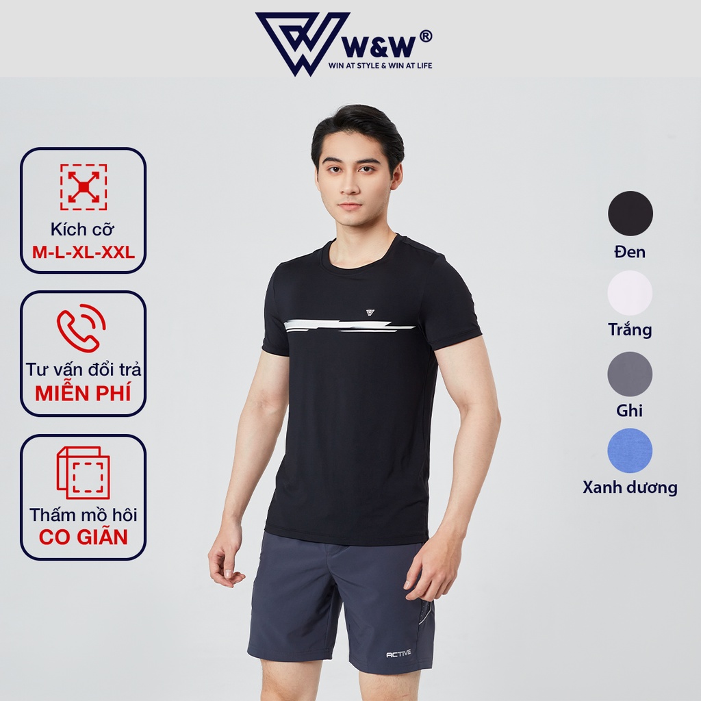 Áo Tshirt Nam Tay Ngắn W&W Dáng Sim Fit Ôm Vừa Vặn Cơ Thể, Trẻ Trung, Khỏe Khoắn Phù Hợp Nhiều Hoạt Động WTS50S