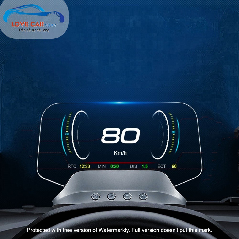 HUD C3 hiển thị tốc độ ô tô xe hơi màn hình màu LCD phản chiếu nhiều giao diện OBD2 + USB GPS mẫu cao cấp mới 2021